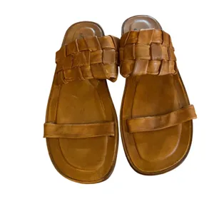 Free People Tan Woven Winding River Leather Slide Sandals Flat Size 38 US 8 thumbnail 3