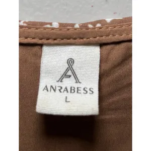 Anrabess Beige Print Faux Wrap Maxi Summer‎ Beach Long Dress Large Lined Dolman thumbnail 4