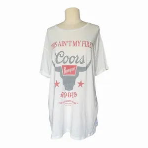 The Laundry Room Coors Banquet Rodeo Graphic Oversized Tee White Womens SM NWOT thumbnail 2