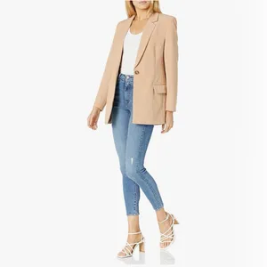NEW The Drop Women's Blake Long Blazer XL Tan thumbnail 6