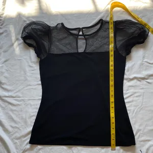 Express Black Top with Sheer Sleeves thumbnail 15