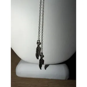 925 Sterling Silver Feather Y Drop Necklace Lariat Style thumbnail 5