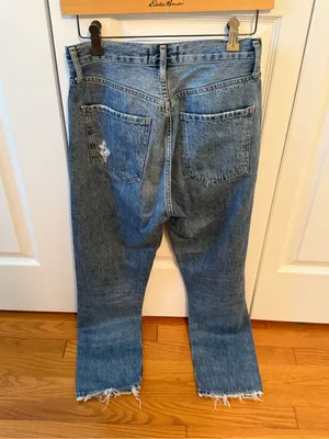 Agolde Riley High Rise Boyfriend Jeans in Blue thumbnail 3