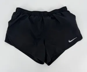 Nike Dri-FIT Running Shorts Black Zip‎ Pocket Drawstring Womens Small thumbnail 1
