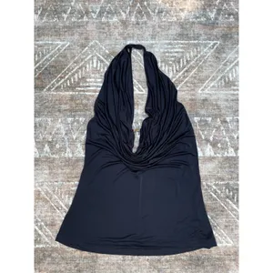 Indie Sleaze Fairy Grunge Y2K Slinky Satin Halter Cowl Tunic Top VS Very Sexy M thumbnail 14