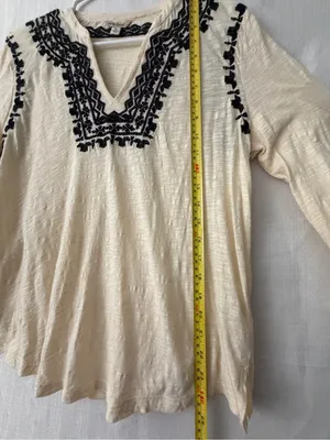 Lucky Brand Long Sleeve Blouse Women’s Size M Embroidered V-Neck(A653) thumbnail 6