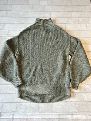 Aerie Hits the spot Mock neck Sweater Olive Green Marble size Medium thumbnail 2