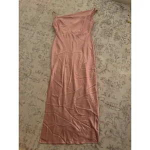 Dessy Social Asymmetrical One Shoulder Cowl Maxi Slip Dress Desert Rose Large thumbnail 4