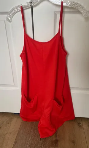 Dry goods red romper thumbnail 1