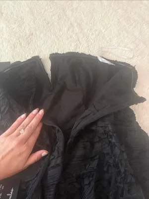 Lulus Majestic Glam Black Strapless Textured High-Low Maxi Dress Size Small NWT thumbnail 9