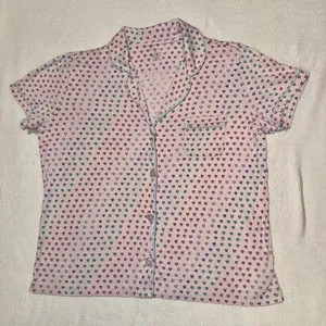 Roller Rabbit Lilac Disco Heart Polo Pajama Short Sleeve Shirt and Shorts Set size XS thumbnail 3