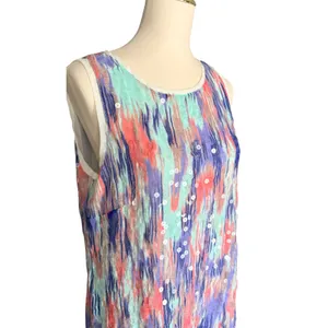 ICE Size 10 Sequin Shift Dress Multicolor Abstract Y2K Sleeveless Cocktail thumbnail 2