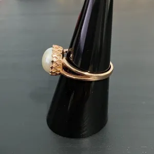 Rose Gold Over Sterling Silver Pearl Ring Size 7.75 Pink thumbnail 6