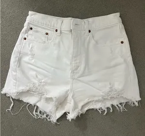 Abercrombie White High-Rise Shorts Denim thumbnail 1