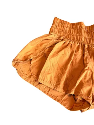 Free People Movement Rust Orange Smocked Dolphin Hem Shorts Boho X-Small Women's thumbnail 3