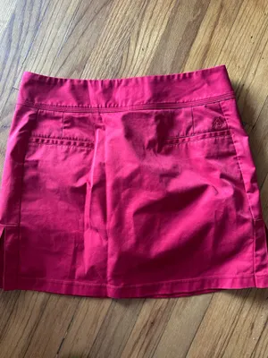 adidas Red Tennis Golf Skort Three Stripe Performance Size 6 Sporty thumbnail 3