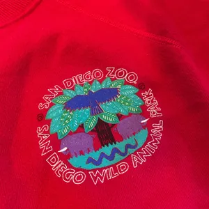 Vintage Hanes San Diego Zoo Wild Animal Park Red Sweatshirt Made in‎ USA Medium thumbnail 3
