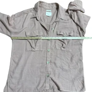 American Eagle Pink Terracotta Button Down Long Sleeve‎ Shirt Women’s Sz M Y2K thumbnail 6