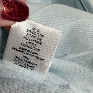 Meshki Light Blue Halter Mini Dress V-Neck Bubble Hem Cotton Blend Size S NEW thumbnail 8
