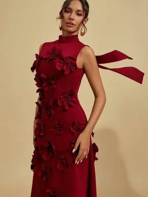 Classy Red Wine Dress. Sleeveless. Sophisticated. Size Medium thumbnail 3