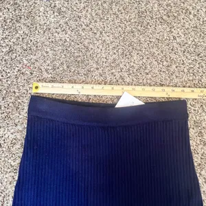 41 Hawthorn Womens‎ Navy Blue Ribbed Knit Striped Hem Mini Skirt Size L WGS10979 thumbnail 4