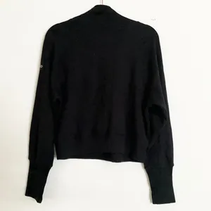 Alo Yoga Waffle Weekend Escape Mock Neck Long Sleeve Black S thumbnail 4