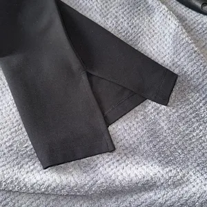Mango Black Straight Leg Trousers Small High Waist‎ Slit Hem Work Pants thumbnail 7