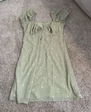princess polly green dress thumbnail 1