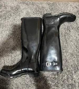 Black Glossy Rainboots thumbnail 2