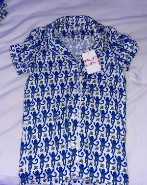 Roller Rabbit Blue Monkey  Pajamas thumbnail 1