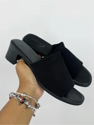 Vintage Y2K Black Block Heel Sandals Women's Size 8 Grunge Whimsical thumbnail 10