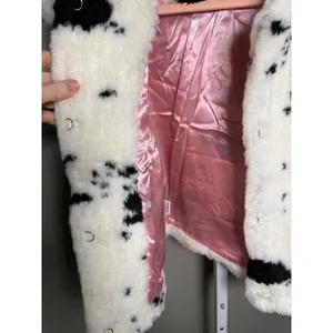 Juicy Couture Spotted Faux‎ Fur Jacket Dalmatian Cow Print NWT Y2K Juicy Girl thumbnail 5