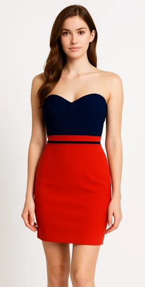Silence + Noise Urban outfitters bright strapless body con dress thumbnail 1