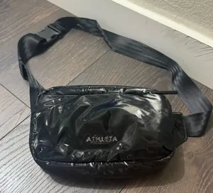 Athleta Women’s Black Shine Puff Belt Bag Fanny Pack thumbnail 1