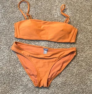 Aerie Orange Bandeau Bikini Set thumbnail 1