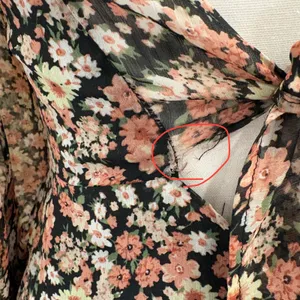 Bardot Cut Out Frill Dress Floral‎ Long Sleeve Back Tie Mini XS Cottage Prairie thumbnail 9