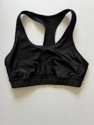 adidas Black Racerback Performance Sports Bra with Logo thumbnail 7