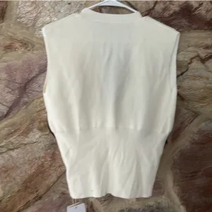 Commense Commense V-Neck Buttoned Detail Sweater Vest white size large thumbnail 3