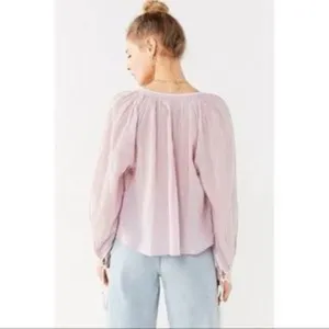 NWT UO Wild Horses Tassel Blouse In Lilac thumbnail 3