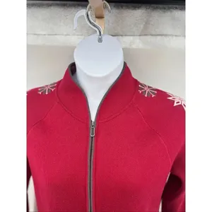 Eddie Bauer Sport Snowflake Full Zip Sweater Jacket XL Red thumbnail 8