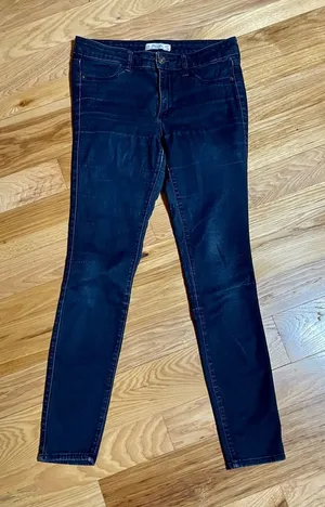 Abercrombie & Fitch Much Loved Dark Blue Five Pocket Jeans Sz 4R - W27 x L 29 thumbnail 1