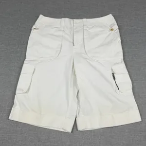 Lauren Jeans Company Ralph Lauren Shorts Womens 10 White Cargo Twill Cotton thumbnail 1