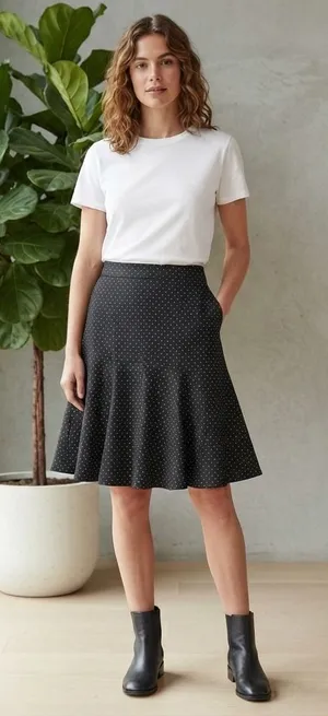 Talbots Womens Size 4 Black Polka Dot Skirt Knee Length Professional Casual thumbnail 1