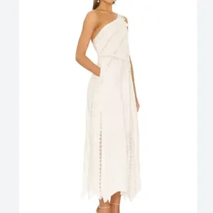 Free People Linen Blend One Shoulder Bella Cottagecore Maxi Dress NWT Size XS thumbnail 2