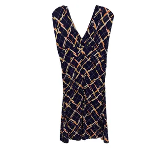 NWT Cabi Felicity Navy Blue Geometric‎ V-Neck Dress Size Medium Cocktail thumbnail 2