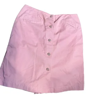 VTG LIZSPORT Peach Skort mini skirt button front‎ golf 100% cotton Sz 10 thumbnail 1