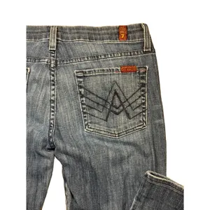 7 For All Mankind A Pocket Jeans Bootcut Flare Low Rise Y2K Denim Size 27 thumbnail 4