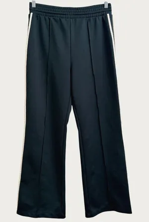 Maeve‎ Anthropologie Pull-On Track Pants-Small Dark Green Crochet Quiet Luxury thumbnail 1
