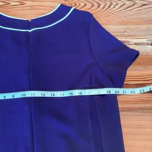 Lilly‎ Pulitzer Dress Sz XL Navy Blue Pink Buttons Shift Coastal Career *hemmed* thumbnail 9
