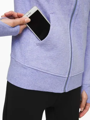 Lululemon Heathered Lavender Dusk Light Purple Cotton Scuba Hoodie size 6 thumbnail 4